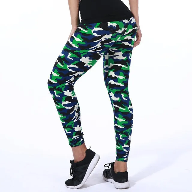 30 Color 2019 Camouflage Printing Elasticity Leggings Green/Blue/Gray Camouflage Fitness Pant Legins Casual Legging For Women