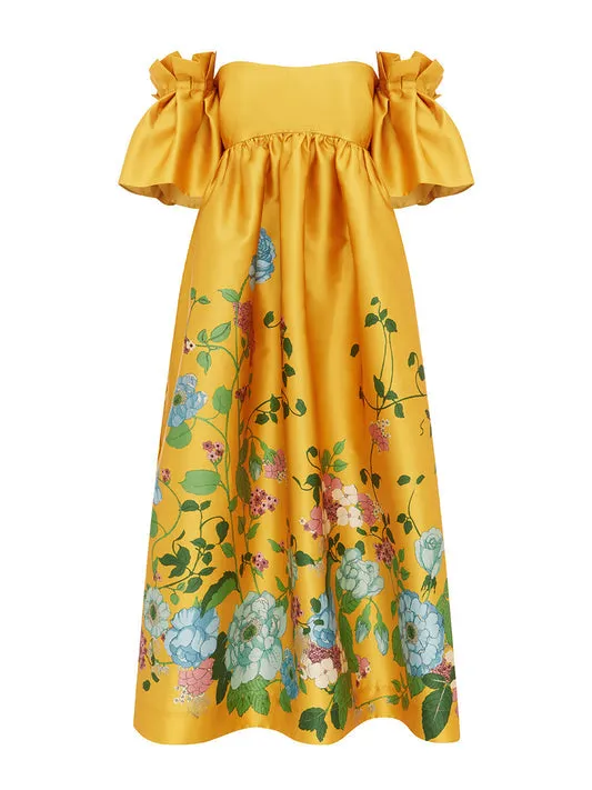 ALEMAIS Dana Midi Dress (Marigold)