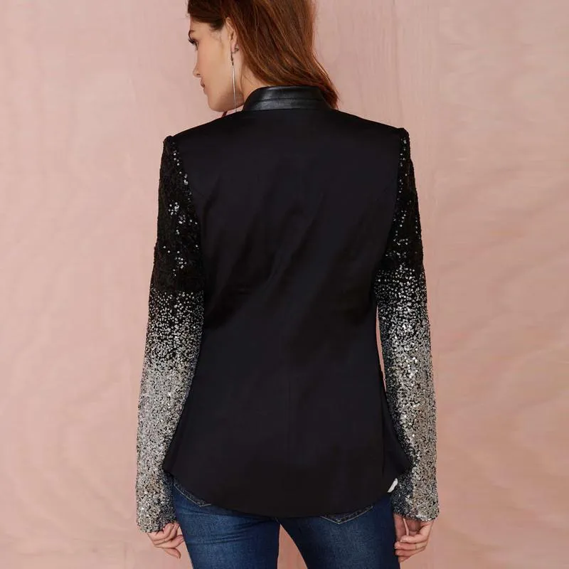 Amber Black Sequin Blazer