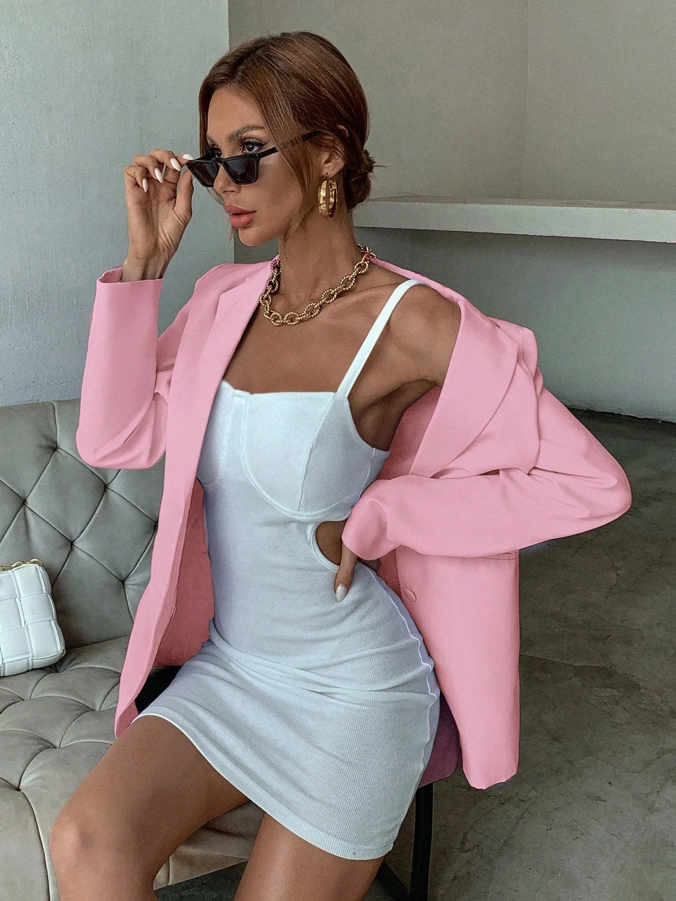Aveloria Blazer informal de solapa en Cherry Vibes