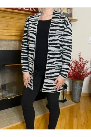 Baciano - Amber Animal Print Cardigan - Black