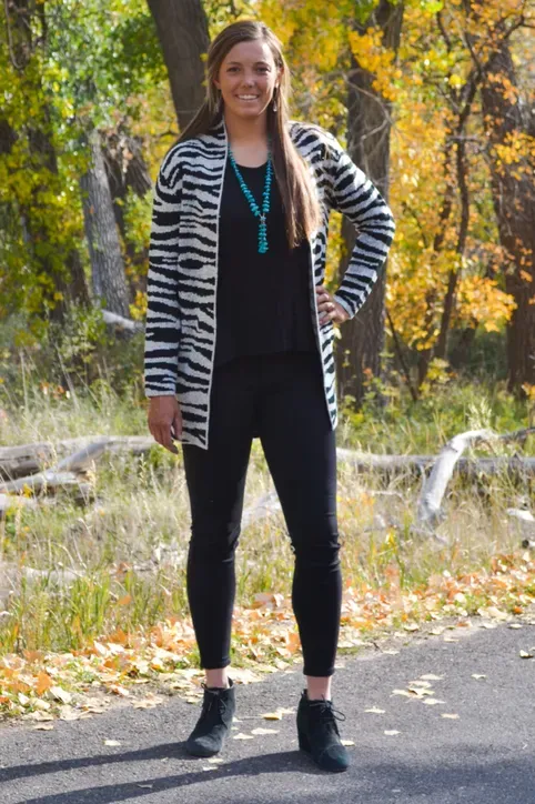 Baciano - Amber Animal Print Cardigan - Black