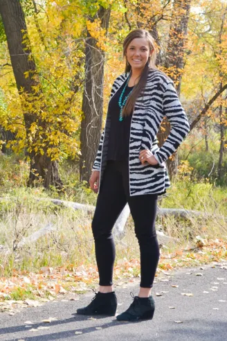 Baciano - Amber Animal Print Cardigan - Black