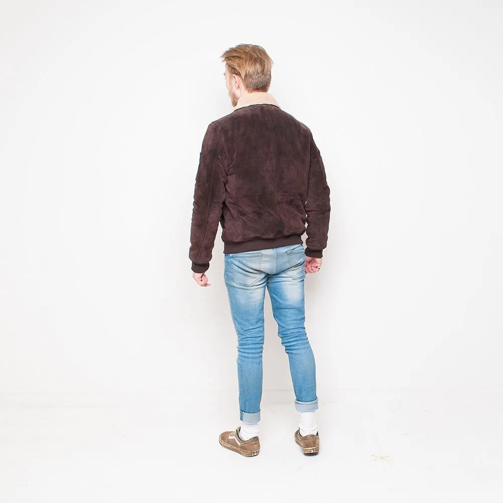 Bellfield - Suede Bomber - Mens Jacket - Brown