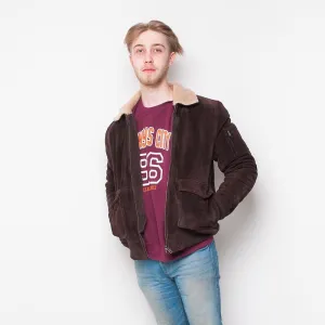 Bellfield - Suede Bomber - Mens Jacket - Brown