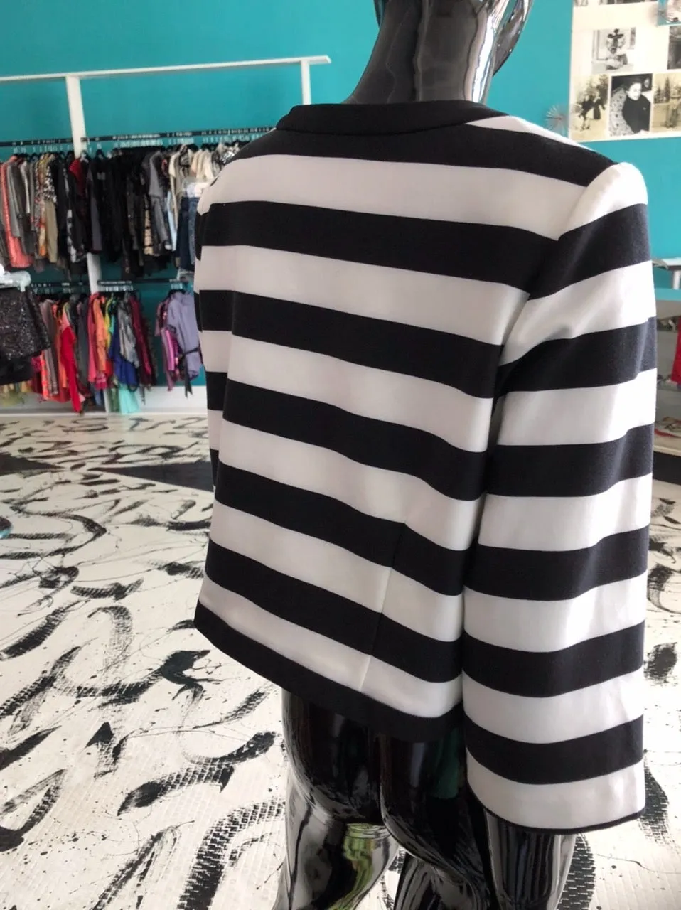 BLACK & WHITE BLAZER, Size 16W #181