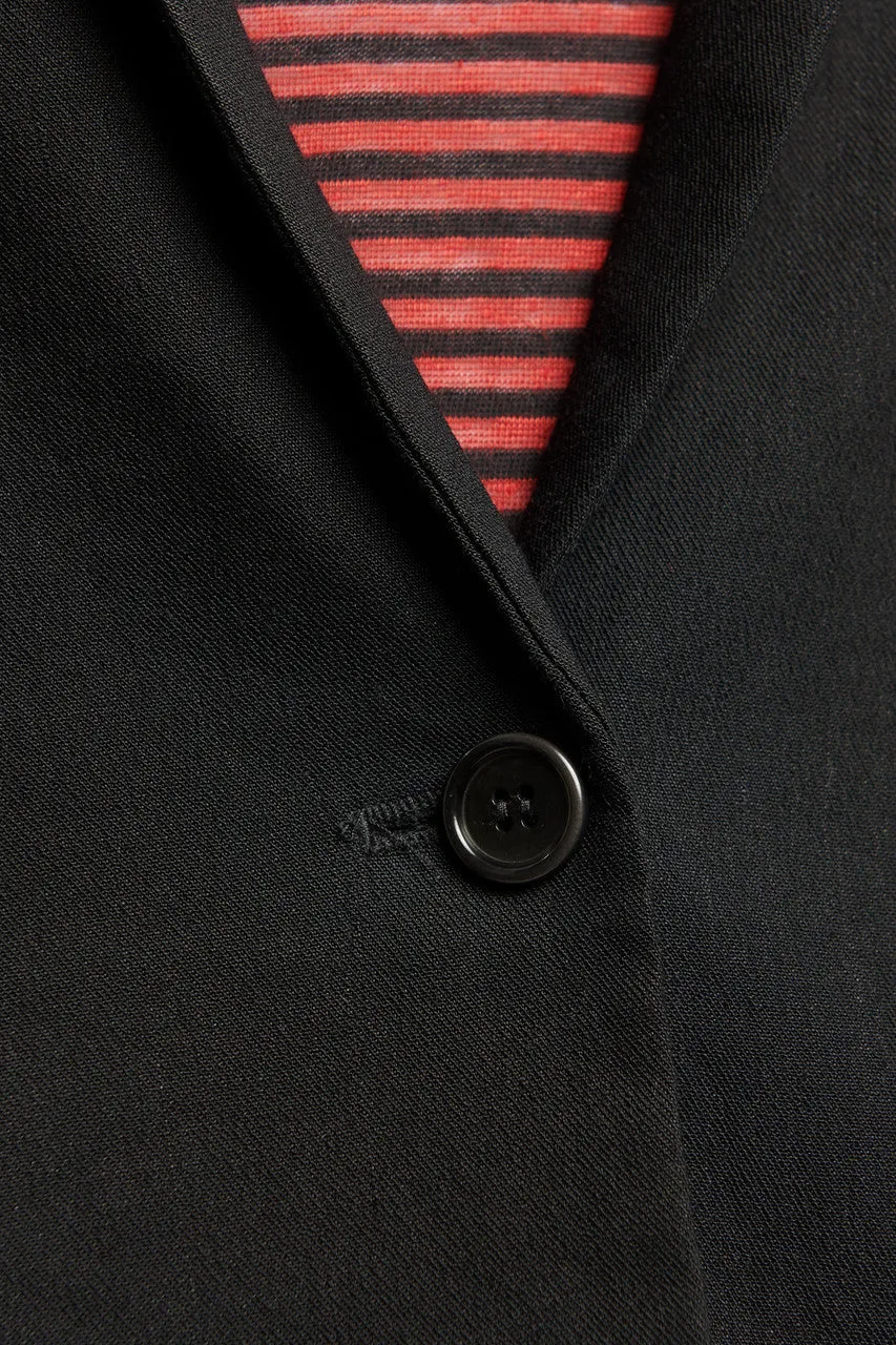 Black Linen Single Button Preowned Blazer
