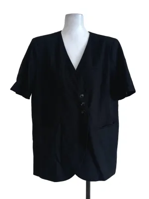 Black Plain Button Blazer