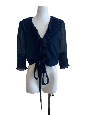 Black Tweed Contrast Stitch Blazer