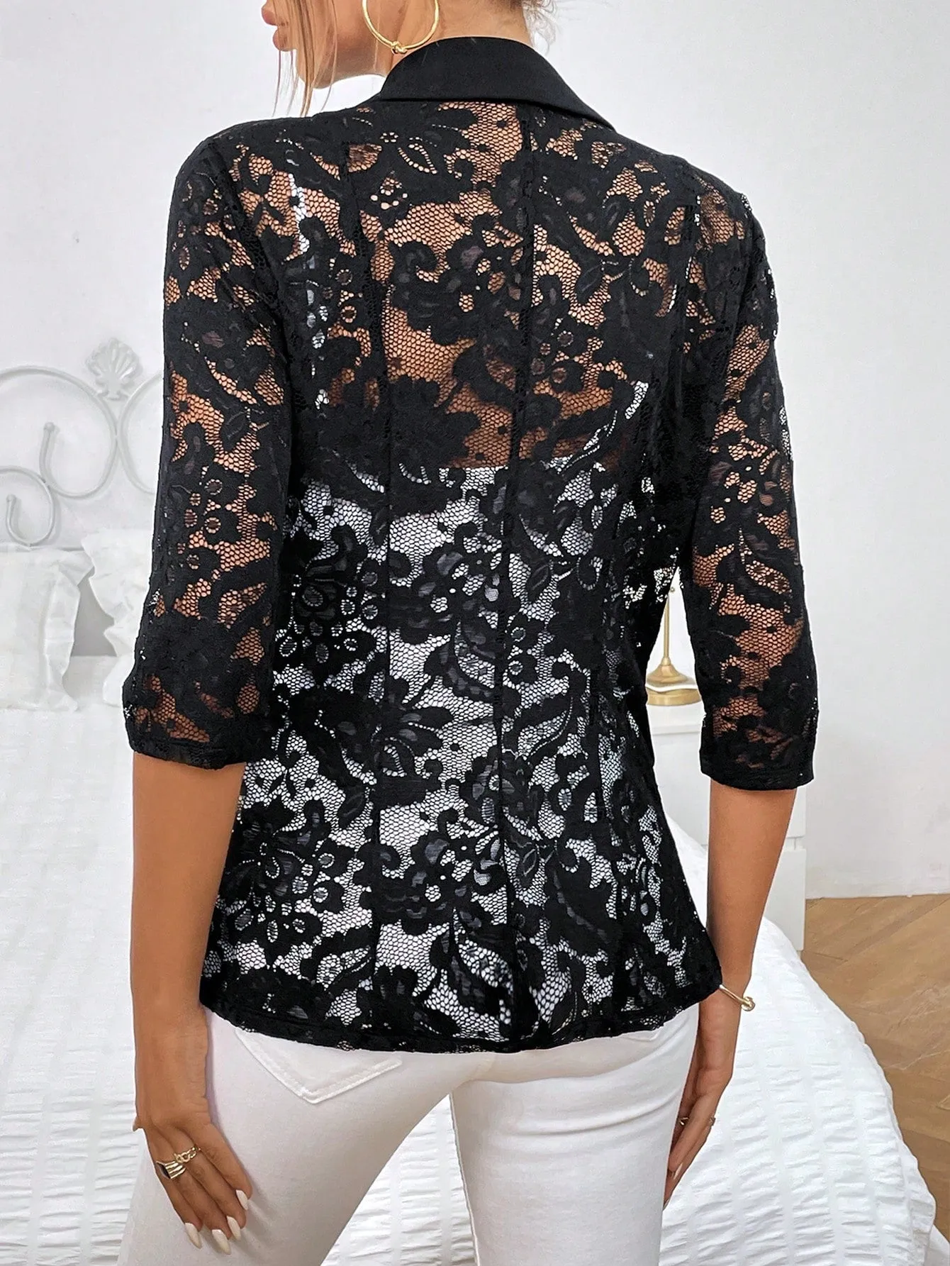 Blazer con encaje en contraste Cherry Vibes