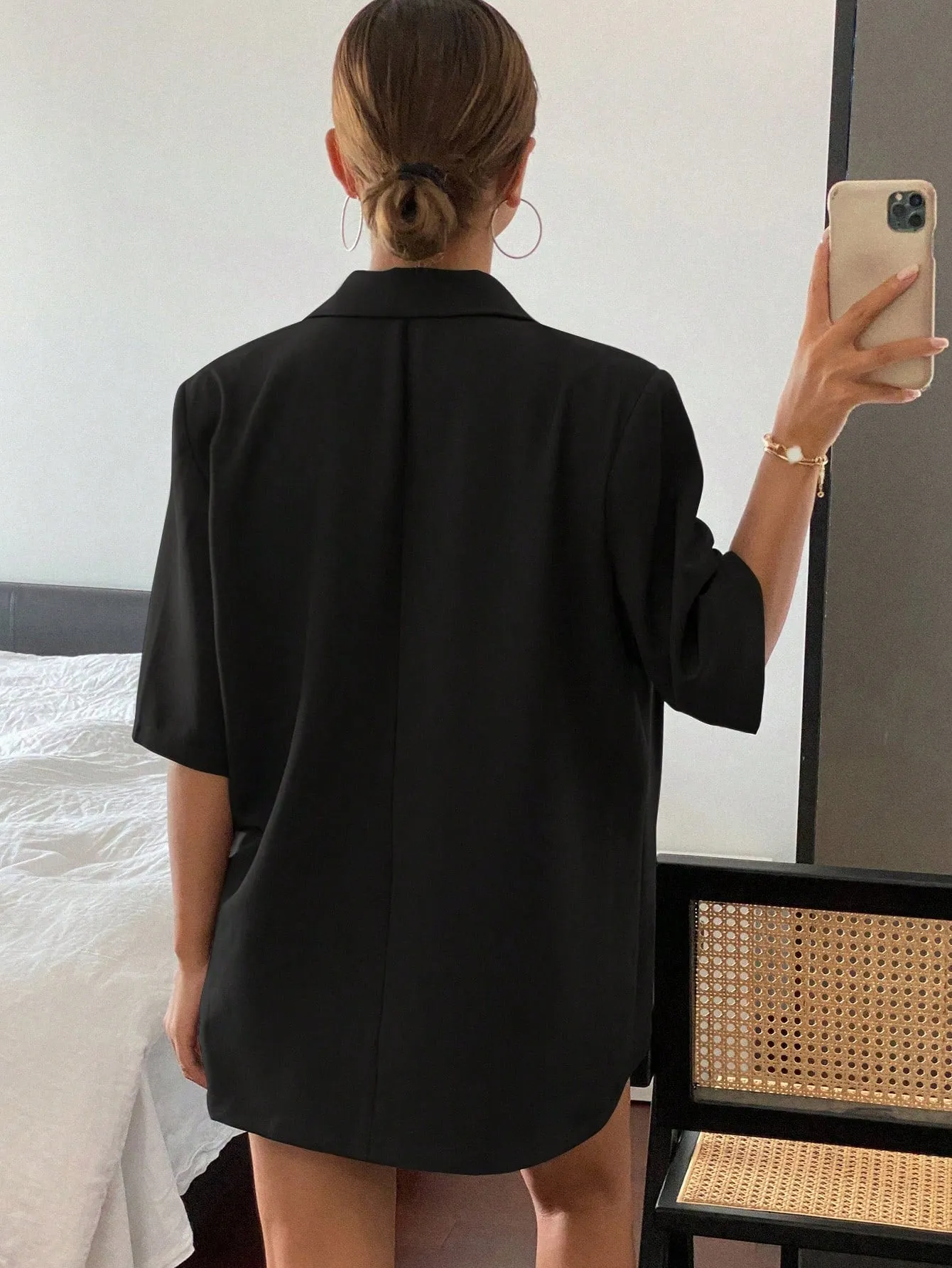 Blazer corto unicolor para mujer