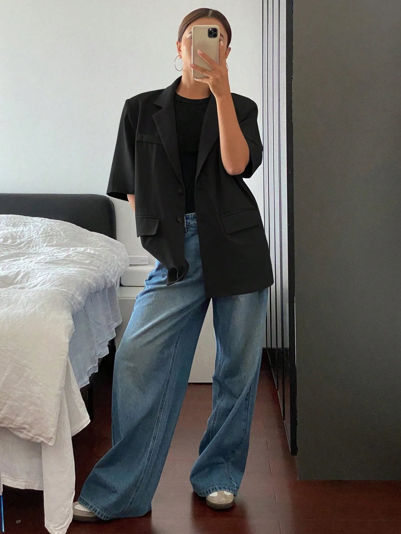 Blazer corto unicolor para mujer