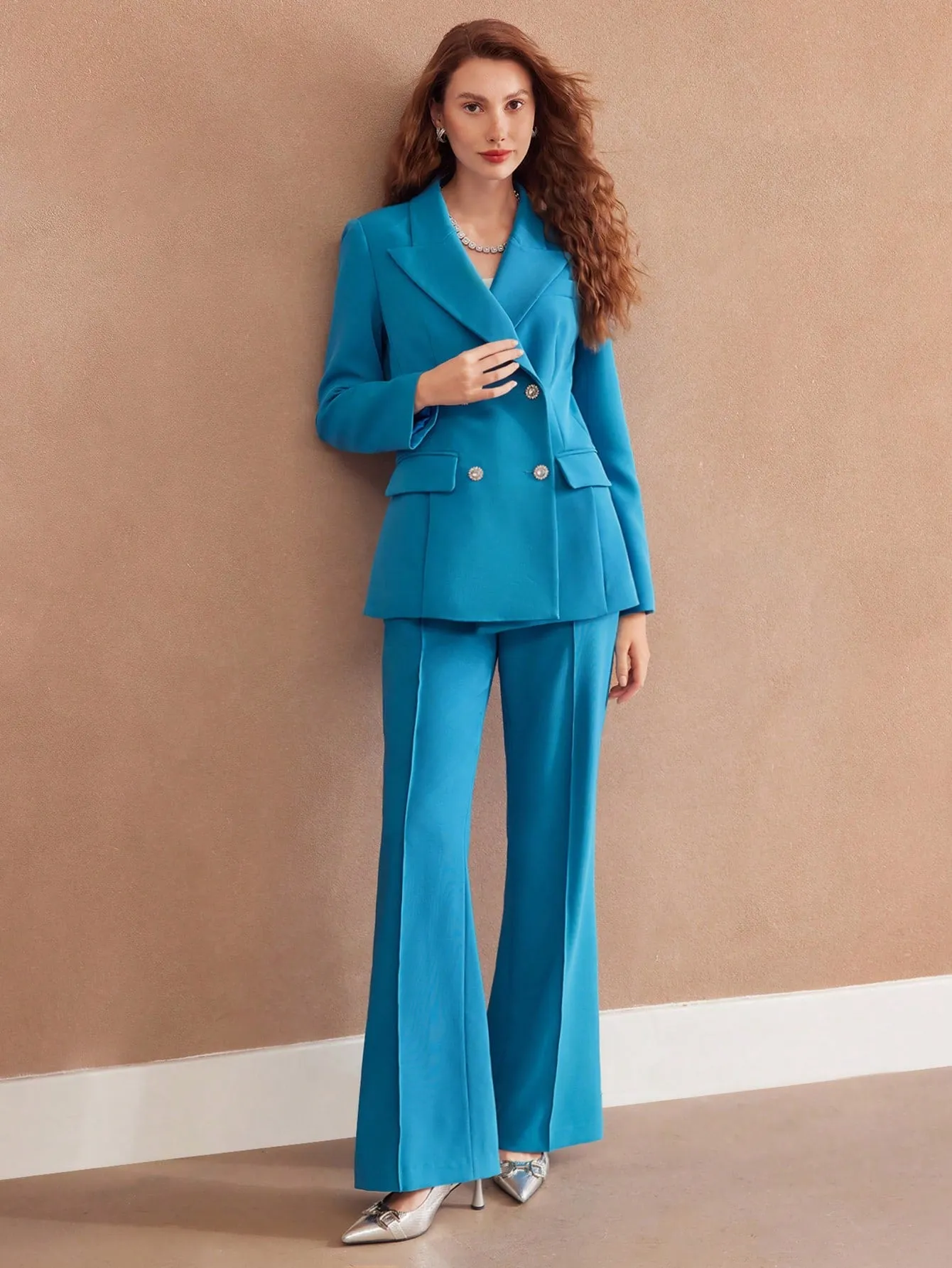 Blazer cruzado con solapa pico