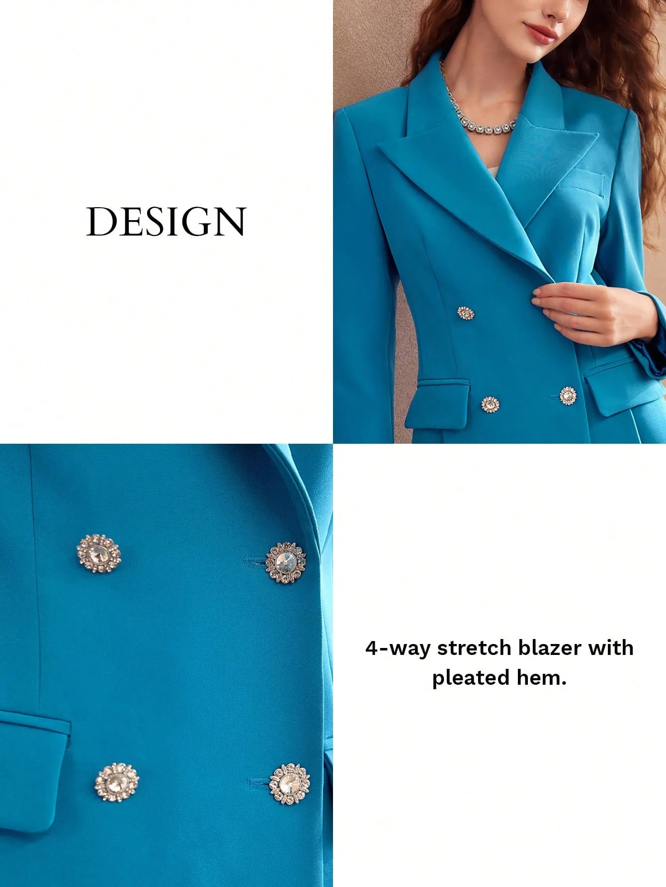Blazer cruzado con solapa pico