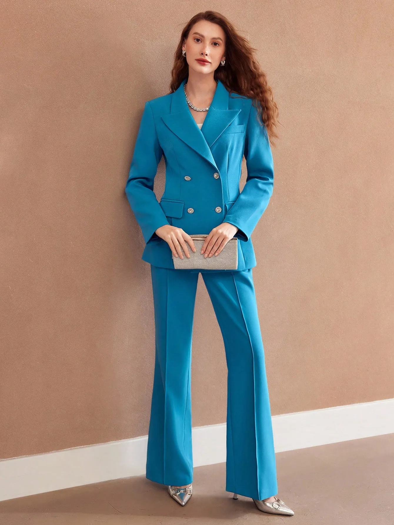 Blazer cruzado con solapa pico
