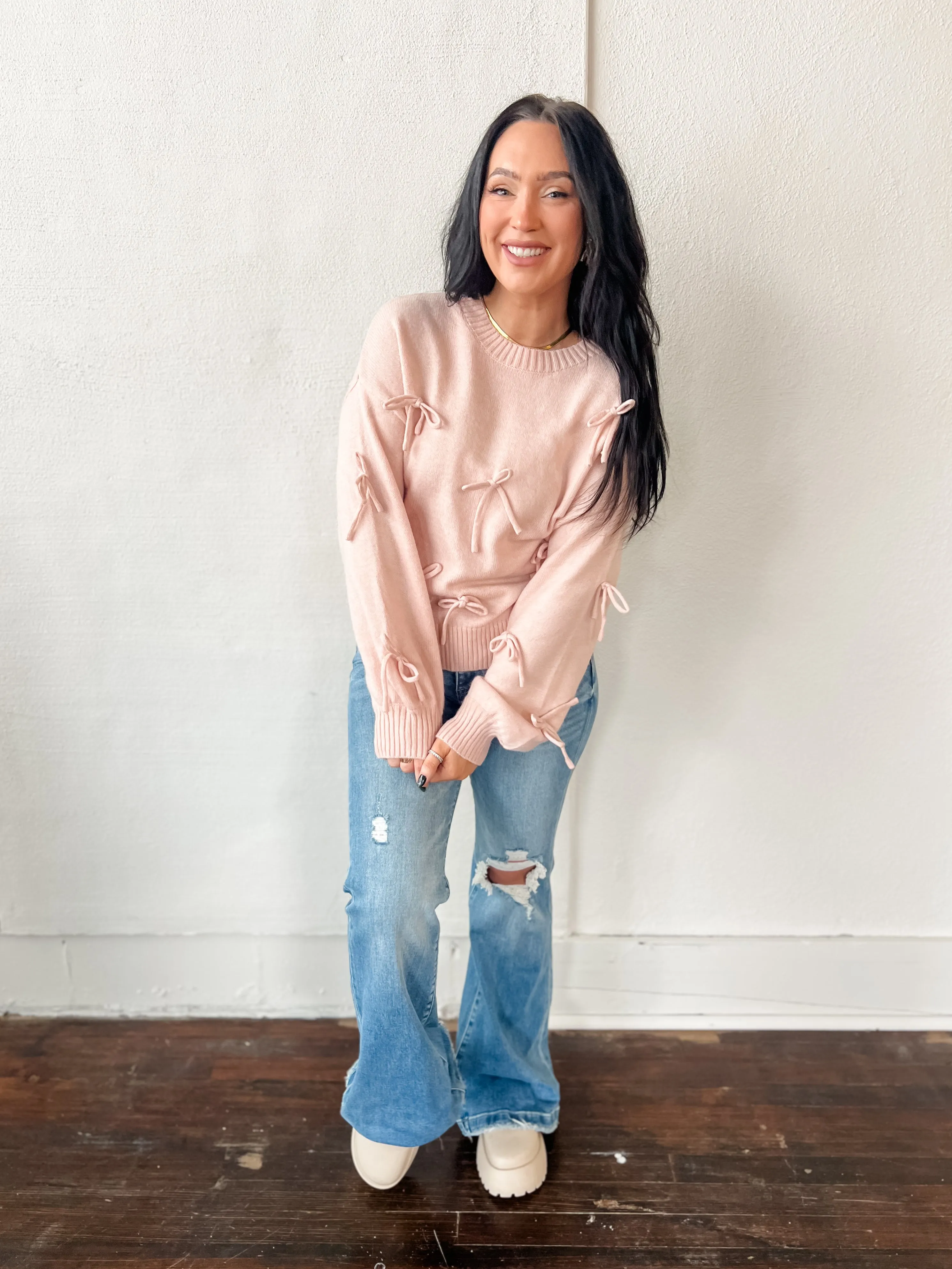 Blushing Bows Sweater