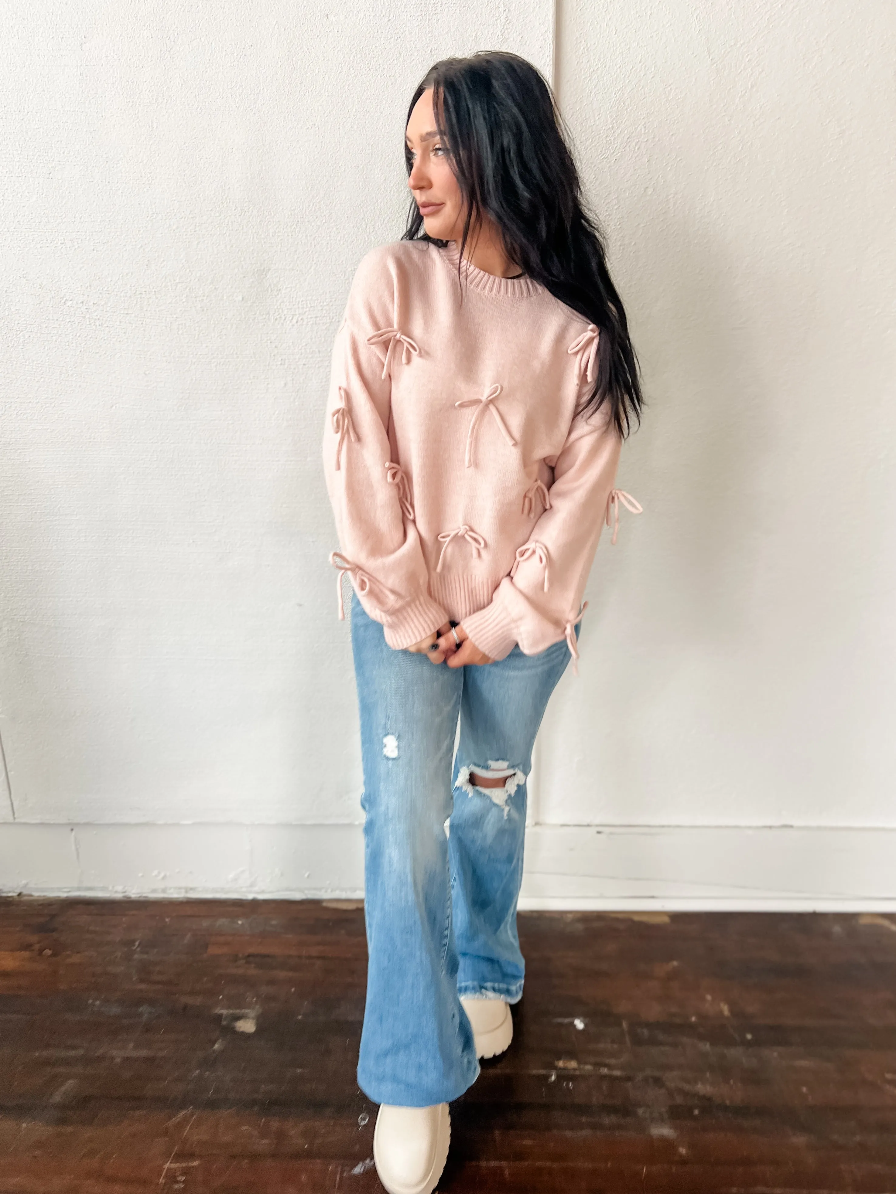Blushing Bows Sweater
