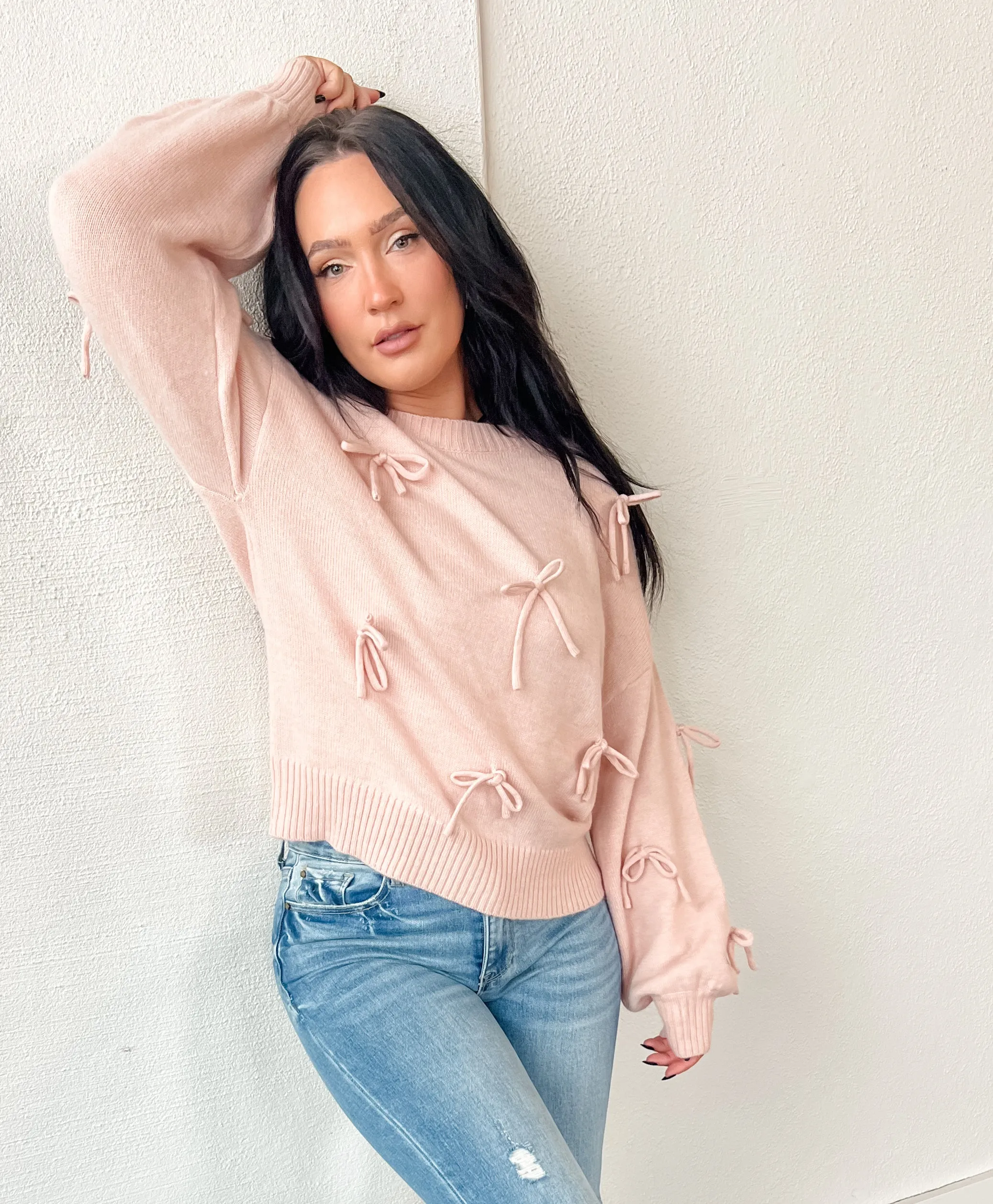 Blushing Bows Sweater