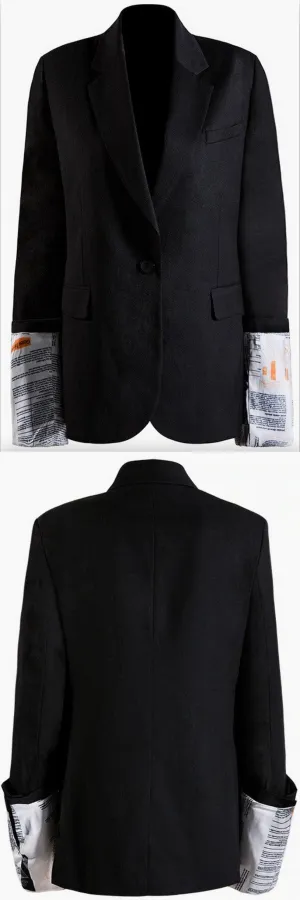 Book Print Sleeves Blazer