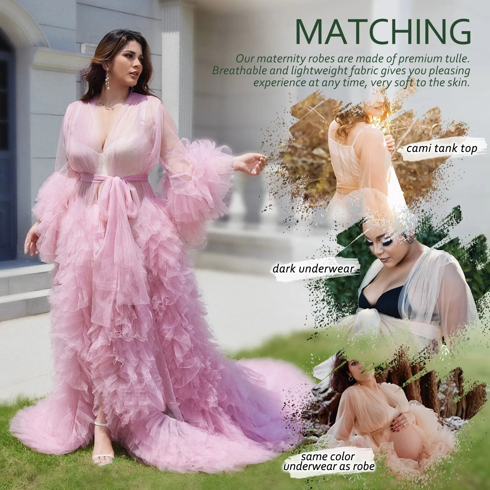 Bridal Robe Illusion Tulle Long Wedding Dressing Gown