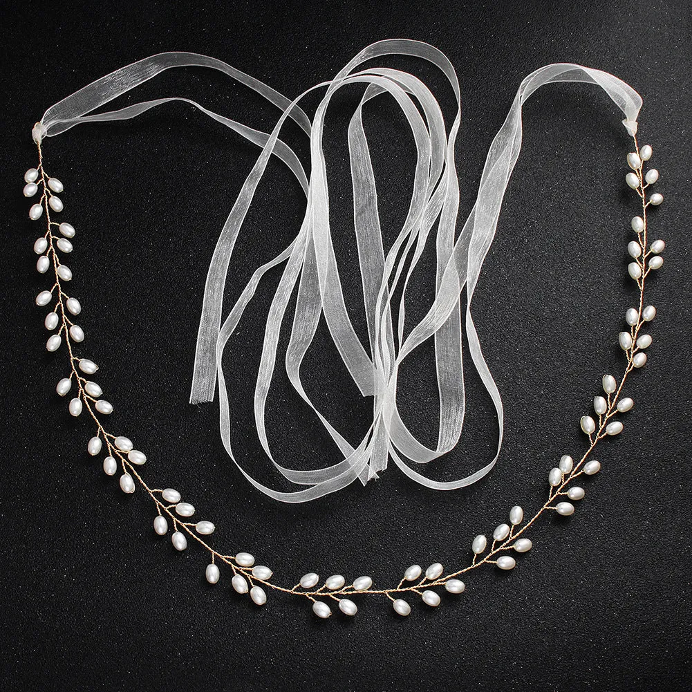 Brides Sashes Imitation Pearl Waist Chain For Bridal