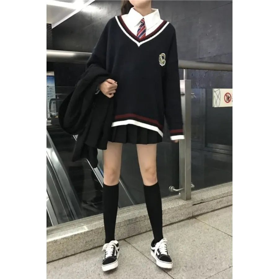 British Style Sweater Preppy Look Cardigans J40353