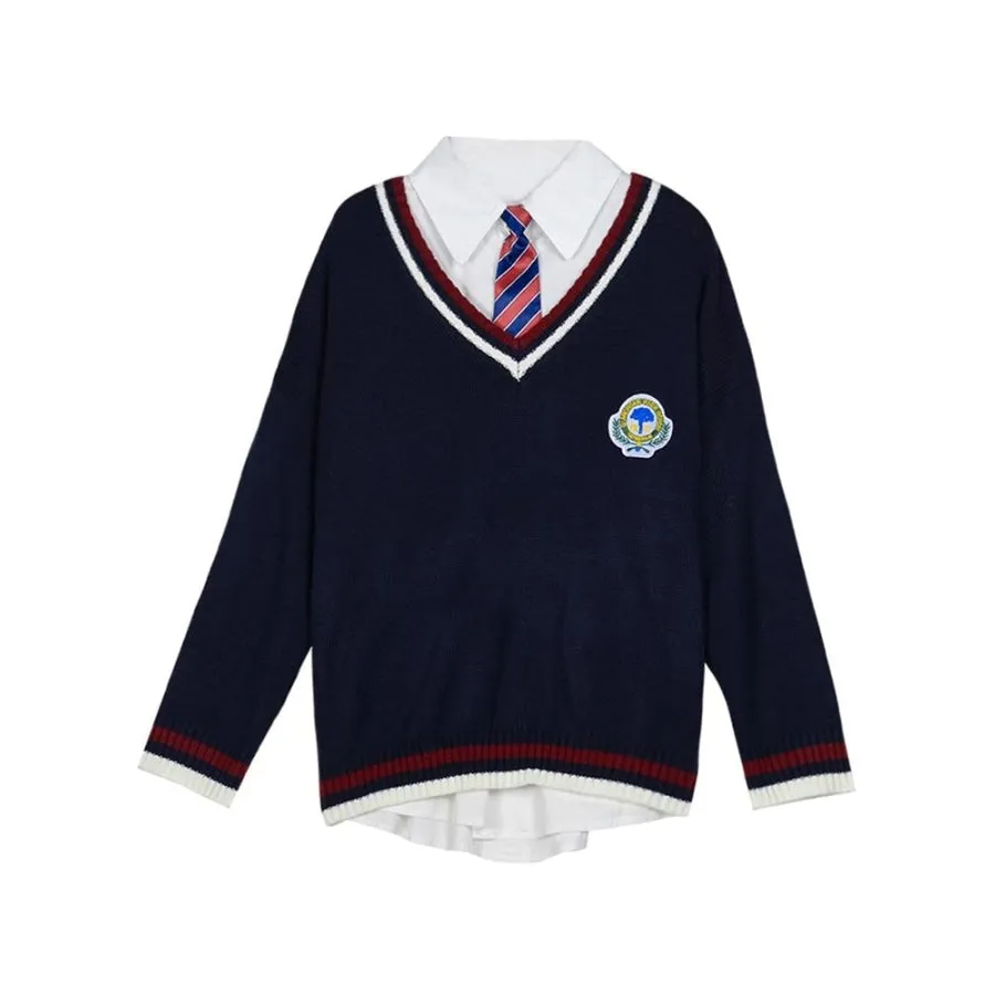 British Style Sweater Preppy Look Cardigans J40353