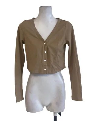 Brown V Neck Cardigan