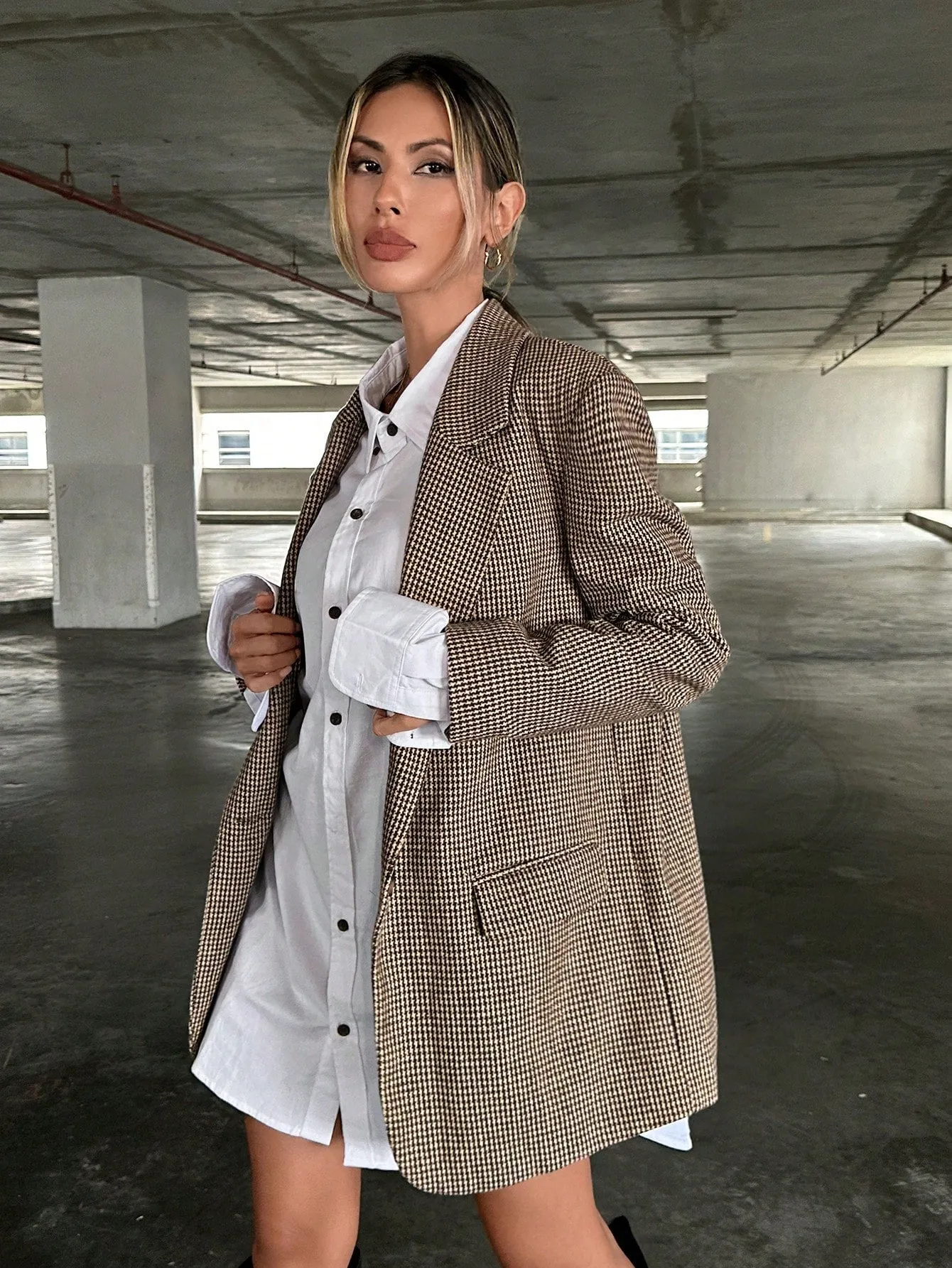 Chaqueta Pied de Poule para Mujer - Cherry Vibes
