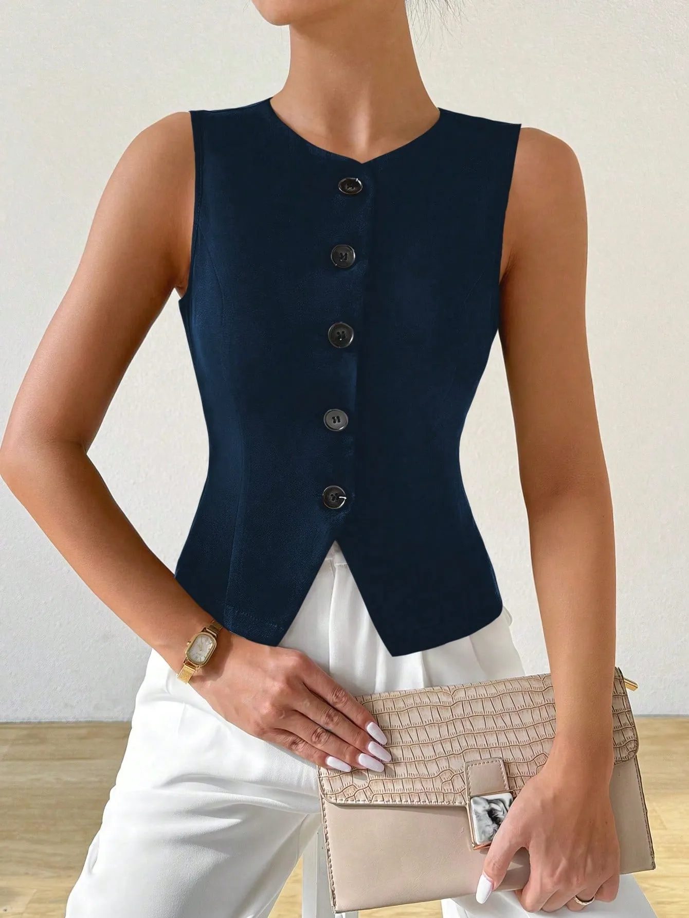 Cherry Vibes: Chaleco sin mangas unicolor para mujer en CR