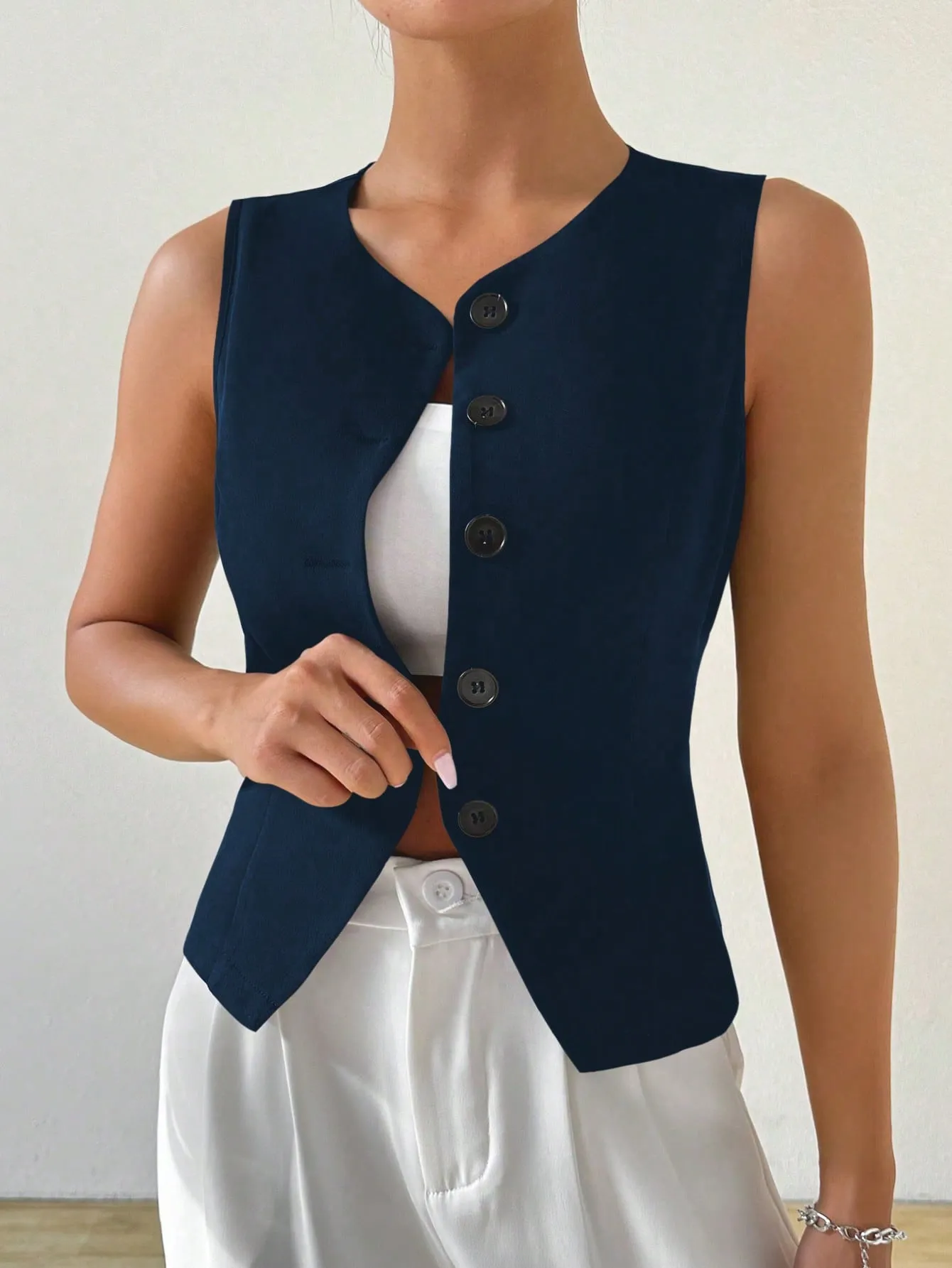 Cherry Vibes: Chaleco sin mangas unicolor para mujer en CR