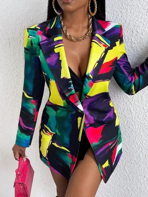 Cherry Vibes Vestido tipo blazer con estampado integral