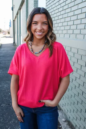 Color Crush V-Neck • Tomato Red