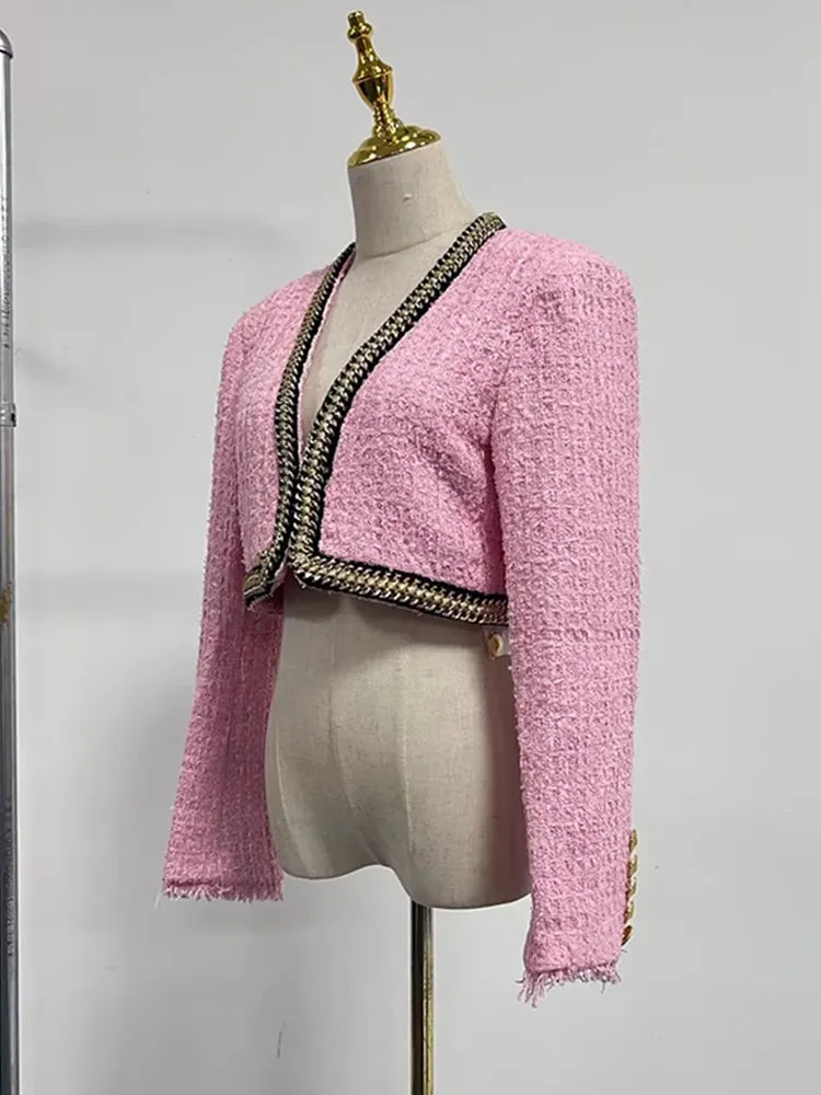 Colorblock Minimalist Slim Short Jacket
