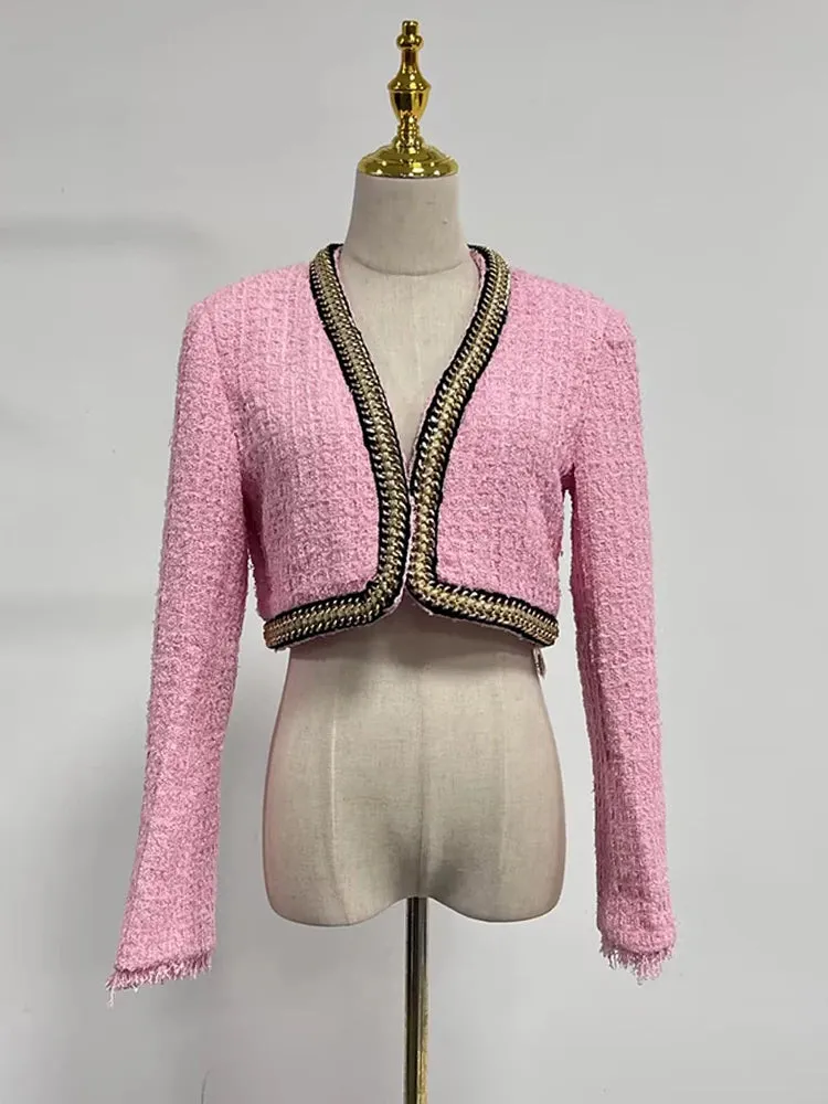 Colorblock Minimalist Slim Short Jacket