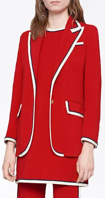 Contrast Blazer in Red
