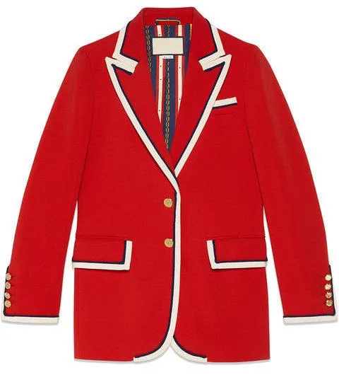 Contrast Blazer in Red