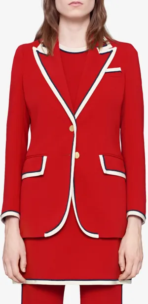 Contrast Blazer in Red