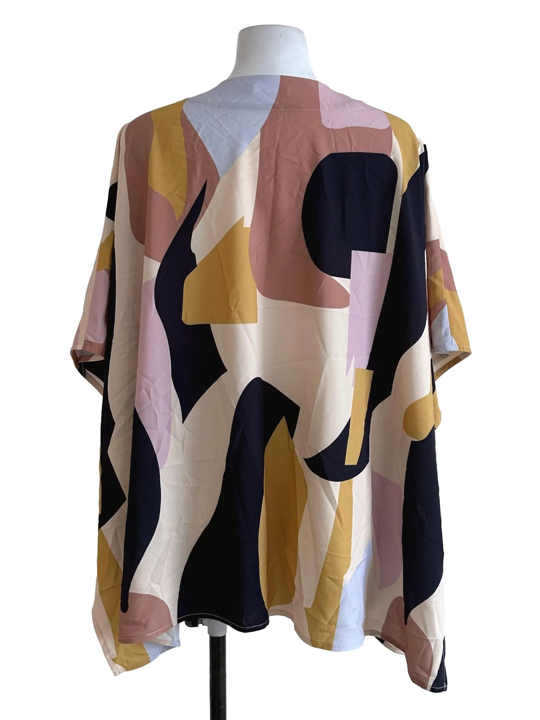 Cream Beige Abstract Cardigan