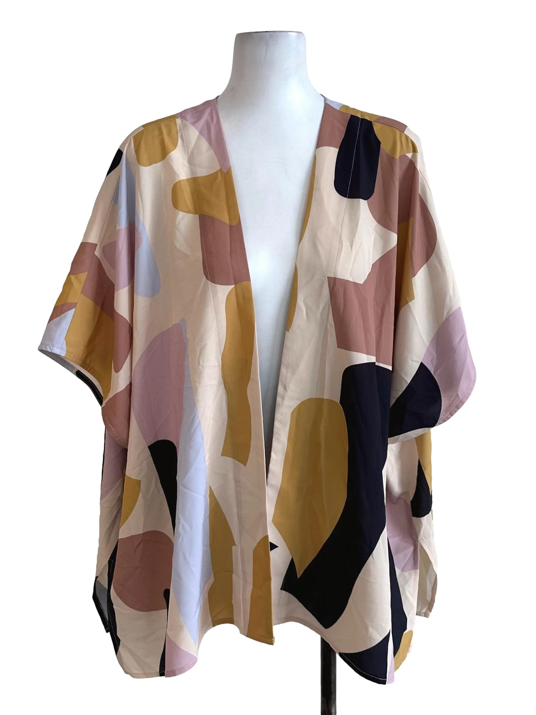 Cream Beige Abstract Cardigan