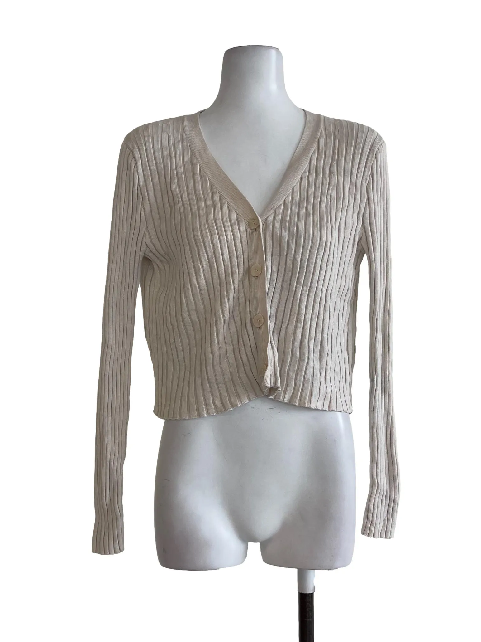 Cream Stripes Cardigan