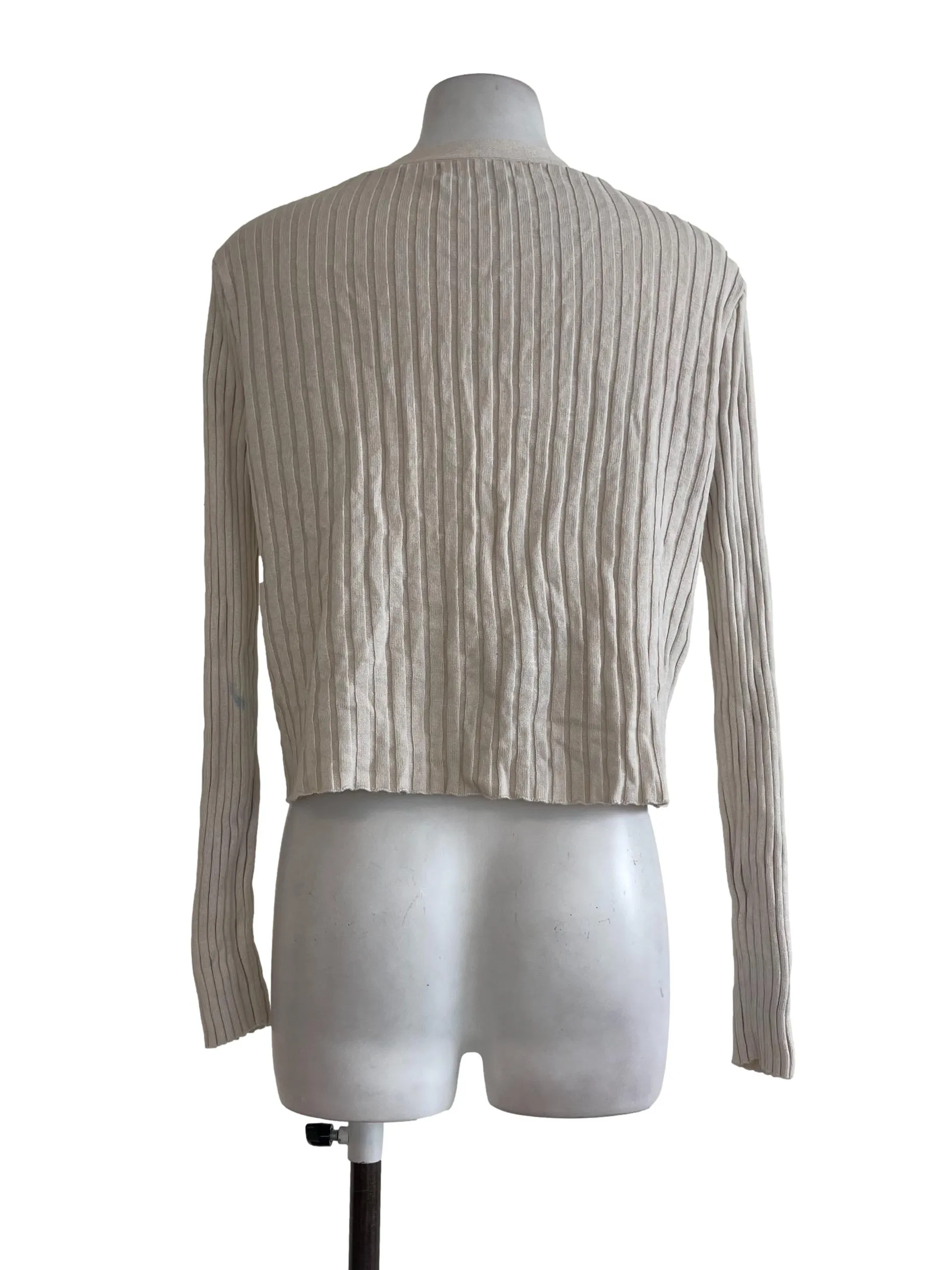 Cream Stripes Cardigan
