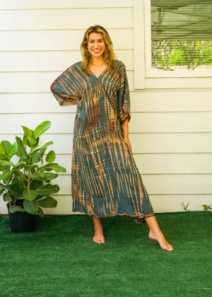 Earthy Ember Tie-Dye Kaftan
