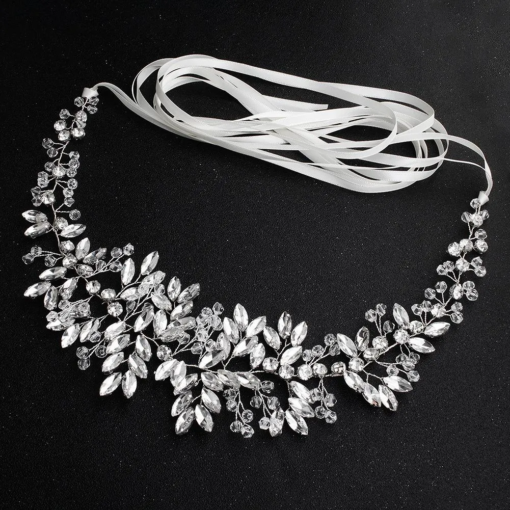Elegant Handmade Rhinestone Leaf  Waist Chain Bridal Accessories