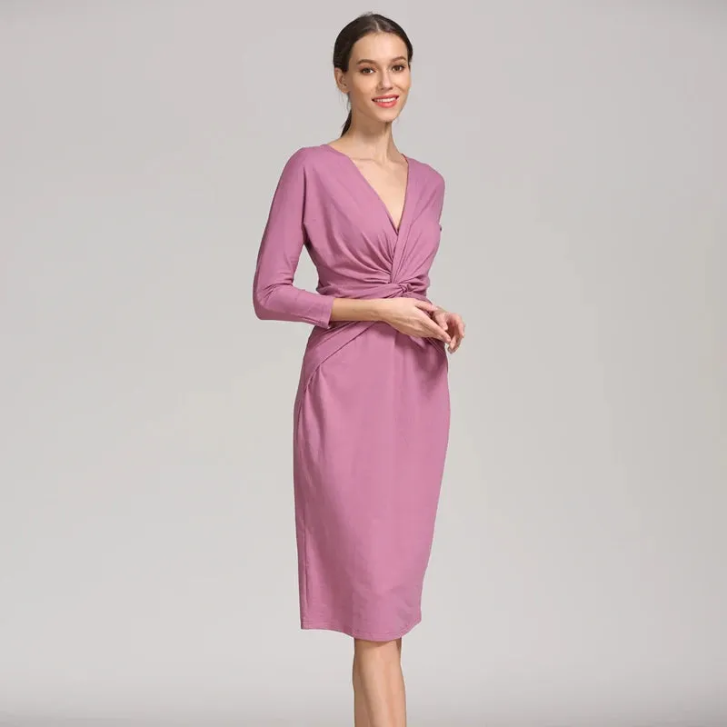 Emotion Moms Spring Pregnant Clothing 3/4 Sleeve Stretch Cotton Maternity Breastfeeding Dresses Women Pregnancy Clothes
