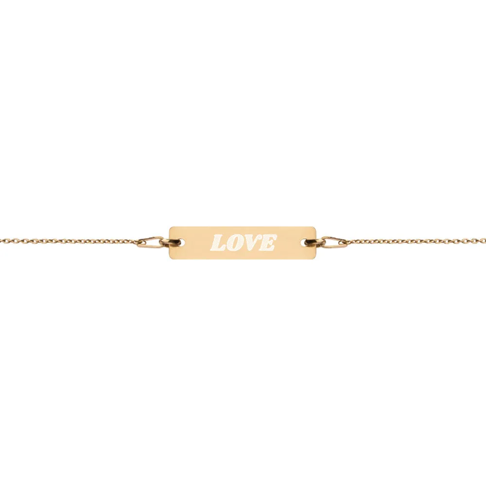 Engraved Bar Chain Bracelet