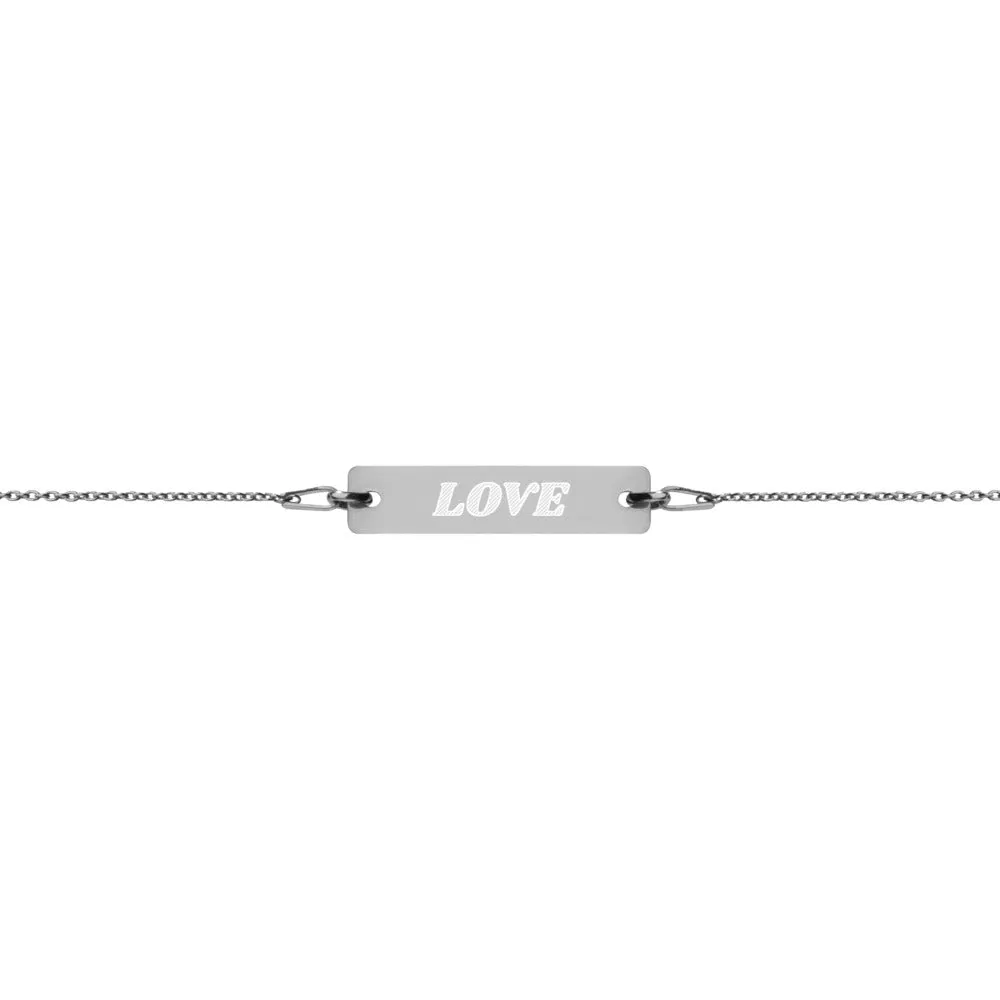 Engraved Bar Chain Bracelet