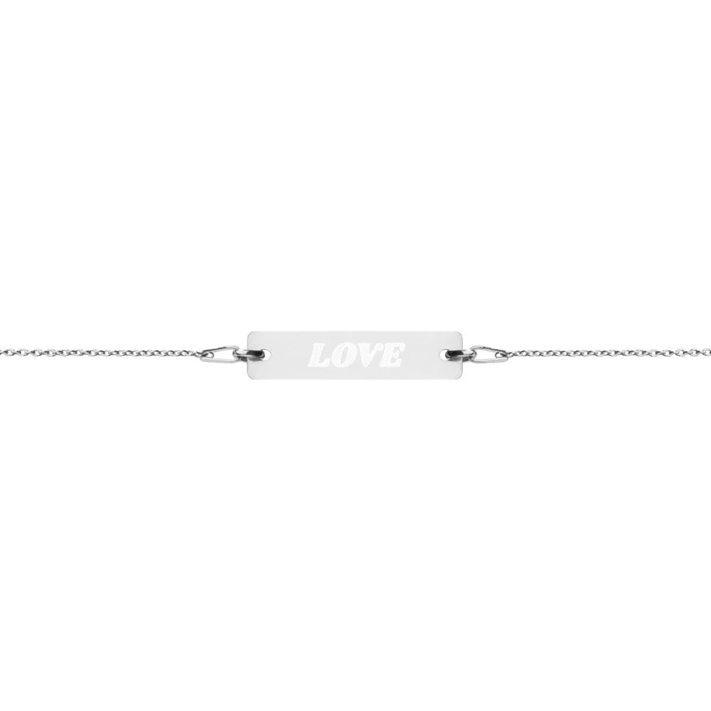 Engraved Bar Chain Bracelet