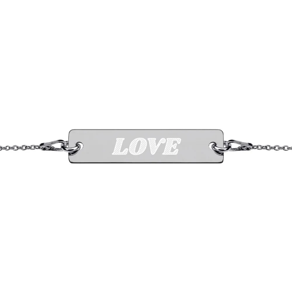 Engraved Bar Chain Bracelet