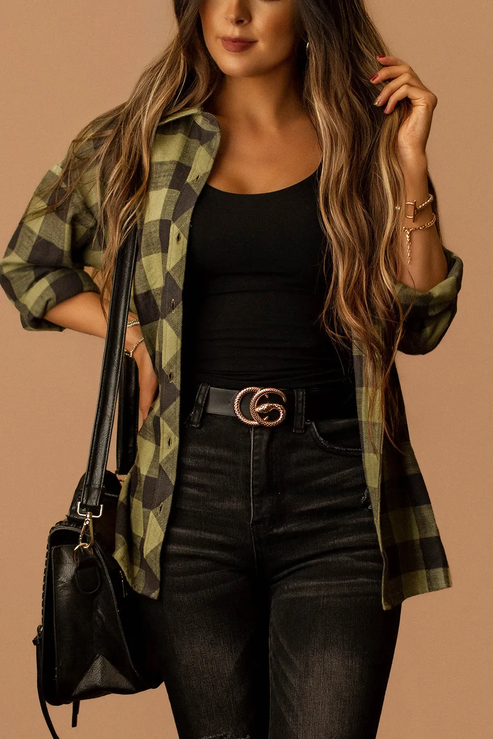 Faux Leather Snake Belt (Black   Gold)